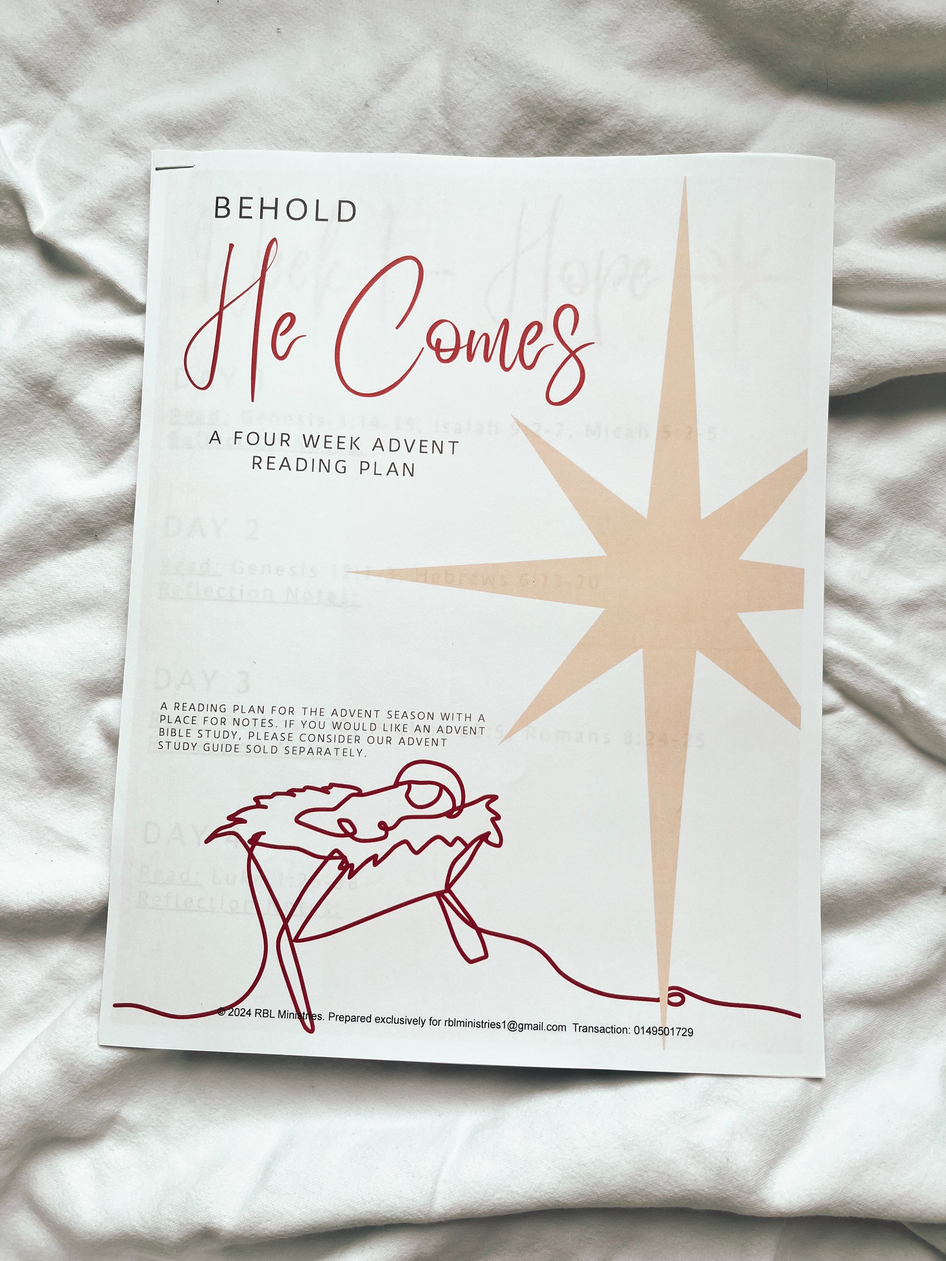 Behold He Comes Advent Reading Plan - RBL Ministries
