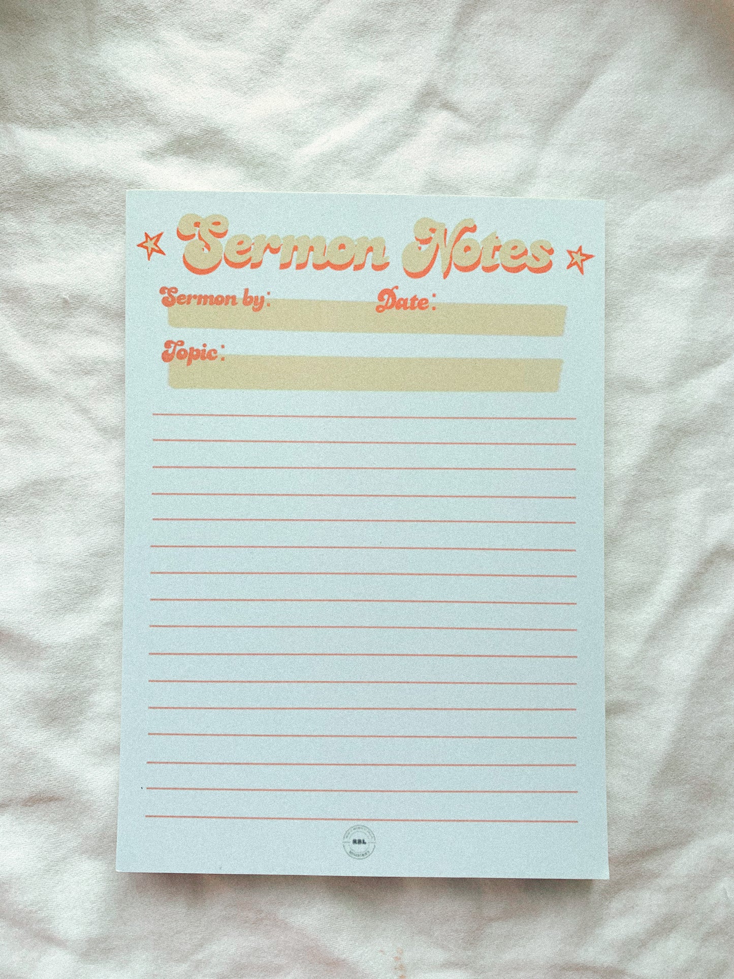 Sermon Notes Notepad - RBL Ministries