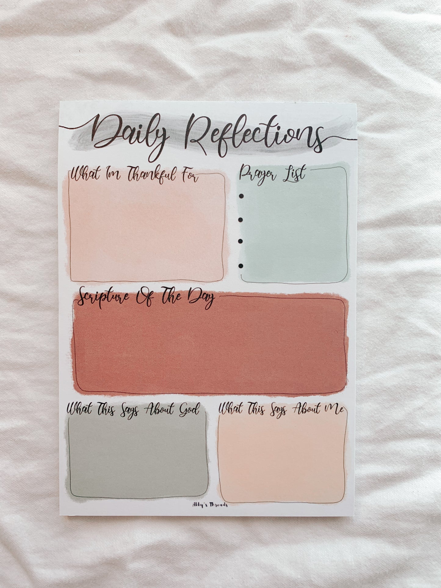 Daily reflections Notepad - Abby’s Threads