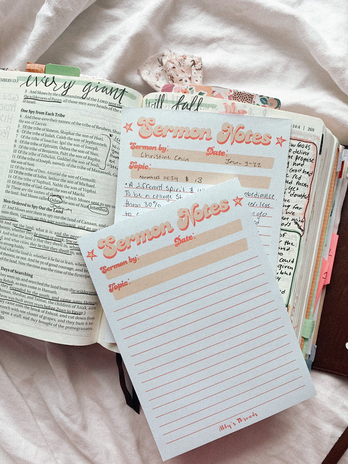 Sermon Notes Notepad - Abby’s Threads