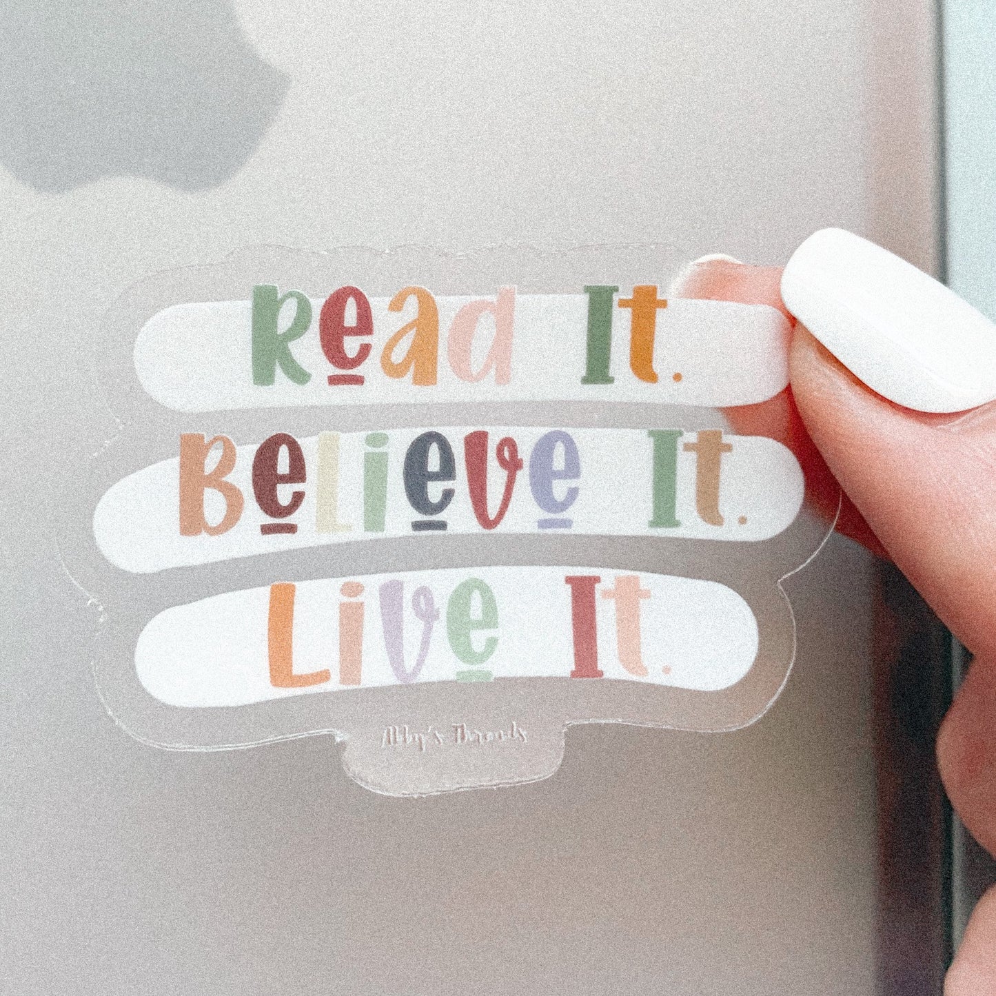 Read it colorful transparent sticker - Abby’s Threads