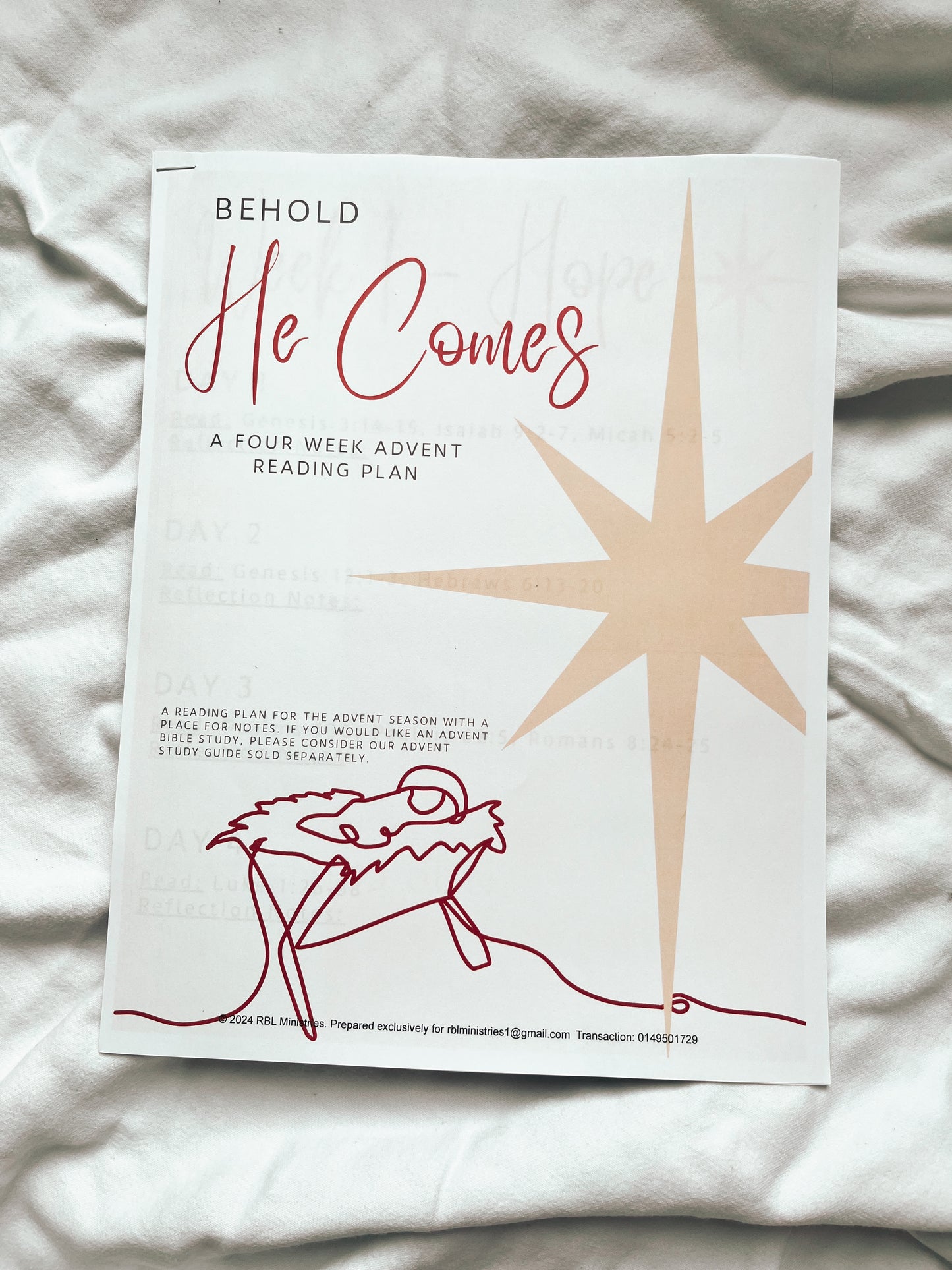 Behold He Comes Advent Reading Plan