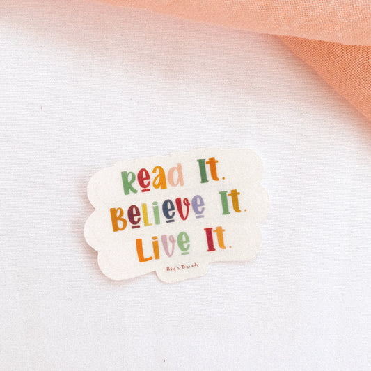 Read it colorful transparent sticker - Abby’s Threads