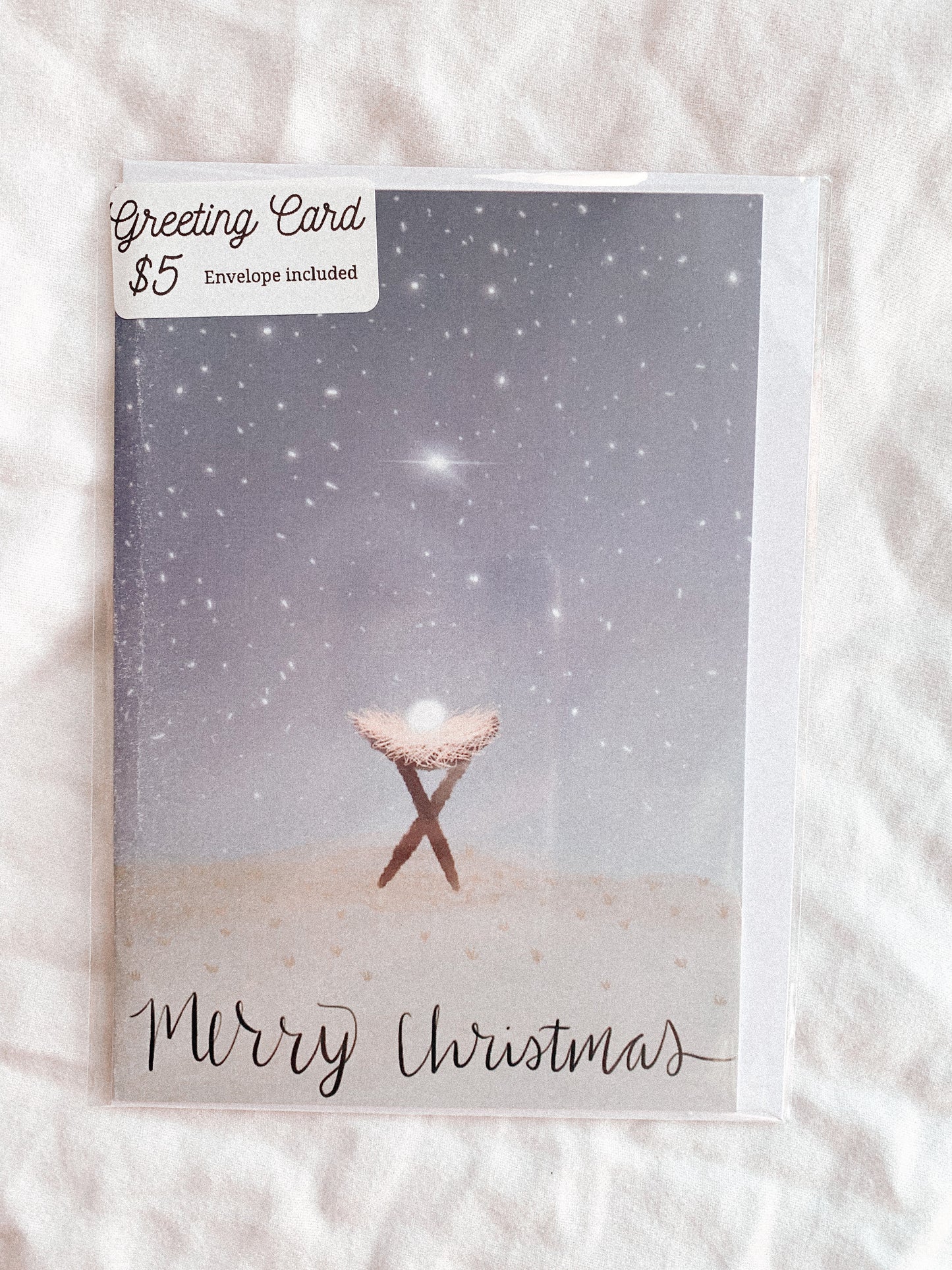 Merry Christmas Manger Greeting Card - Abby’s Threads