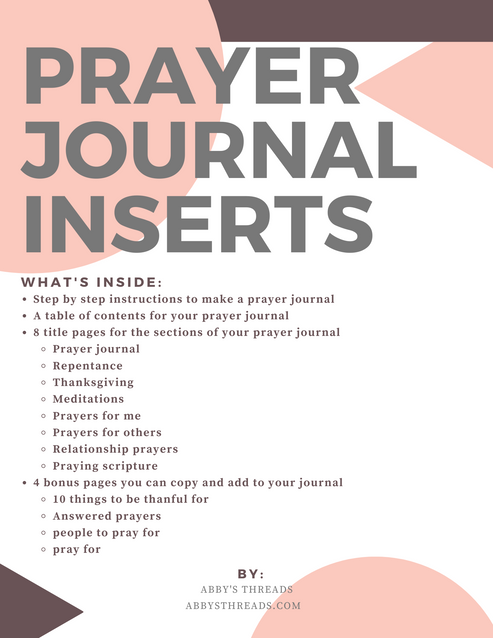 Printable Prayer Journal Inserts – RBL Ministries